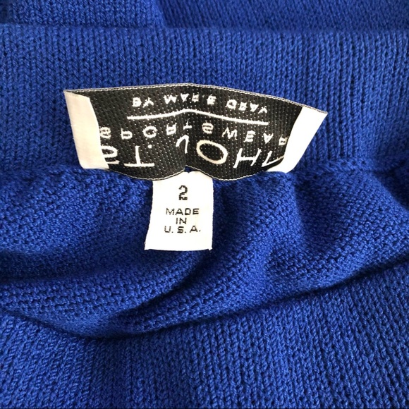 St John Pencil Skirt Royal Blue Santana Knit Marie Gray Dog Show Y2K Flaws 2
